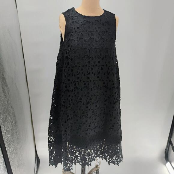 Ne Quittez Pas Montmartre Lace Swing Dress Black Sleeveless Women Size Medium - Picture 4 of 13